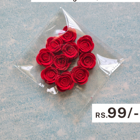 Felt flowers - Red